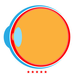 Eyeball icon Illustration color fill style