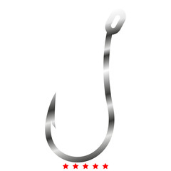 Fish hook icon Illustration color fill style