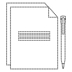 paper document with pen vector illustration design