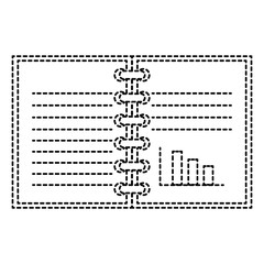 note book with statistics vector illustration design