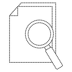 paper document with magnifying glass vector illustration design