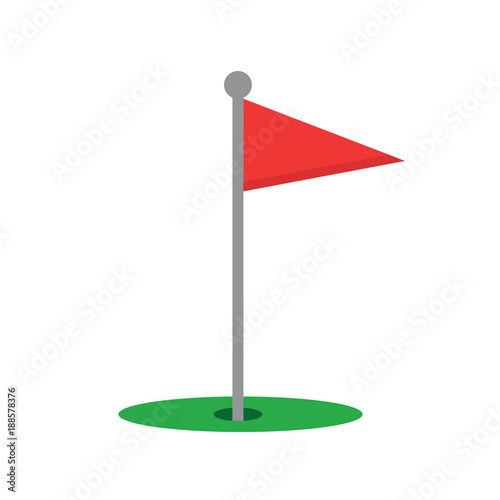 "Red golf flag isolated on white background. Golf flag icon. Vector ...