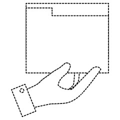 hand with file folder documents icon vector illustration design