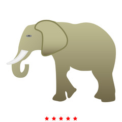 Elephant icon Illustration color fill style