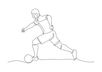 football (soccer) player silhouette with ball isolated