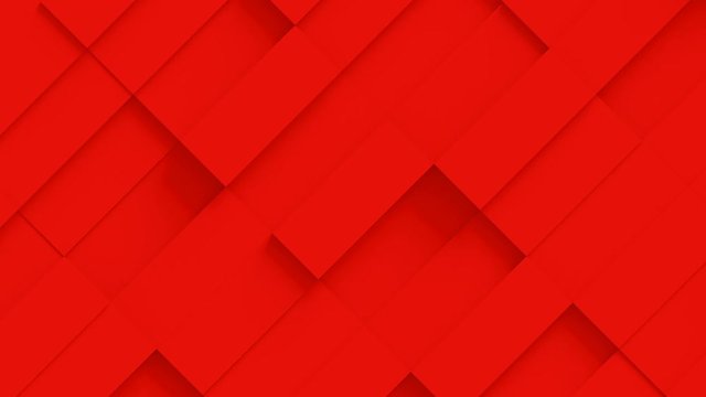 Abstract Rectangle Geometric Surface Loop 1F: red clean minimal rectangular grid pattern, random waving motion background canvas in hot warm blood dark orange ruby red. Seamless loop 4K UHD FullHD.