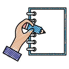 note book with hand writen vector illustration design