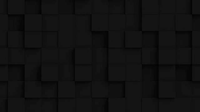 Abstract Square Geometric Surface Loop 1B: dark clean minimal squares grid pattern, waving motion background canvas darkened obscure dim shadowy dark gray grey black. Seamless loop 4K UHD FullHD.