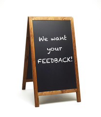 We Want Your Feedback Chalk Illustration