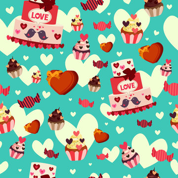 Valentine Day Wallpaper Seamless Pattern Background