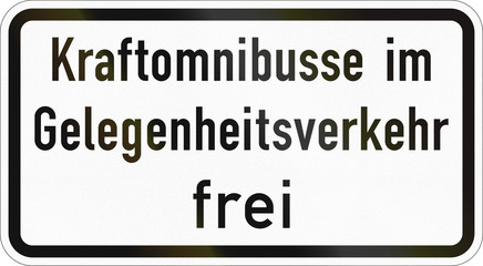 Supplementary road sign used in Germany - On-demand buses allowed