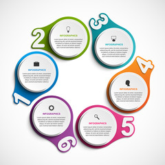 Abstract options infographics template with numbers option. Infographics for business presentations or information banner.