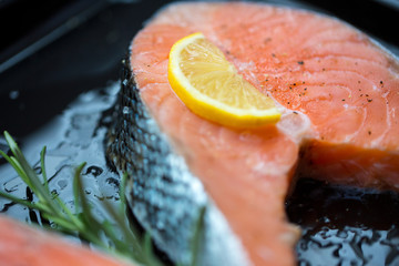 salmon with lemon, rosemary, parsley and thyme