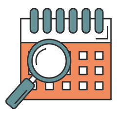 calendar reminder with magnifying glass vector illustration design