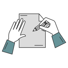 paper document with hand writen vector illustration design