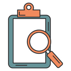 clipboard paper with magnifying glass vector illustration design