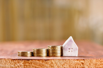 Toy house a symbol of prosperity, comfort or mortgage