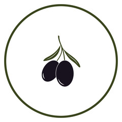Black olives icon vector