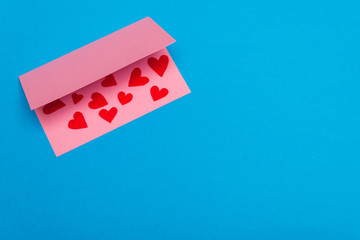 Greeting card with hearts