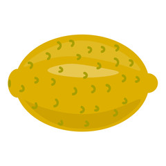 Yellow lemon. Fruit isolated on white background. Vector illustration.
