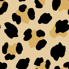 Seamless Pattern With Leopard Stains. Vector Illustration.