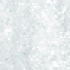 Abstract Geometric mosaic background with grid of triangles. White texture.