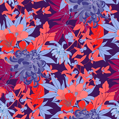 Bright Spring Blossom Seamless Vector Pattern
