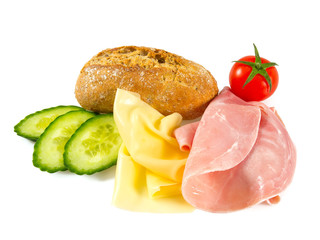 ingredients for wholegrain ciabatta sandwich