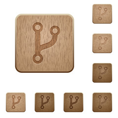 Code fork wooden buttons