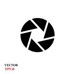 Vector black camera shutter