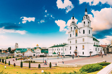 Obraz premium Minsk, Belarus. Cathedral Of Holy Spirit. Famous Landmark