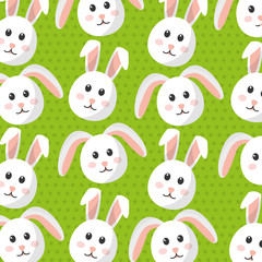 cute bunny animal furry cartoon pattern vector illustration