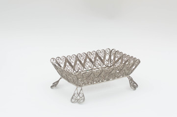 Little silversmith  table decor basket