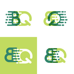 BQ letters logo with accent speed in light green and dark green