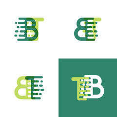 BT letters logo with accent speed in light green and dark green