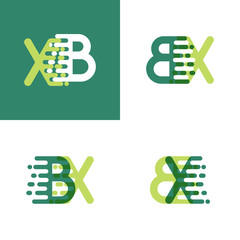 BX letters logo with accent speed in light green and dark green
