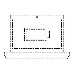 Fototapeta na wymiar laptop computer with battery level vector illustration design