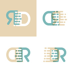 DR letters logo with accent speed in cream and pastel green