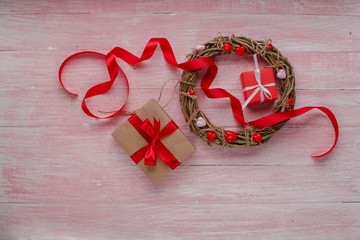 Happy Valentines Day love celebration in a rustic style isolated.