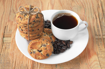 Coffee and chocolate chip cookies
