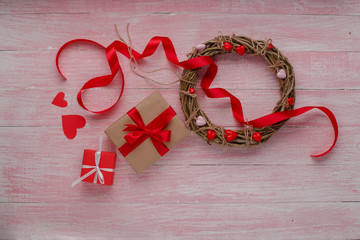 Happy Valentines Day love celebration in a rustic style isolated.