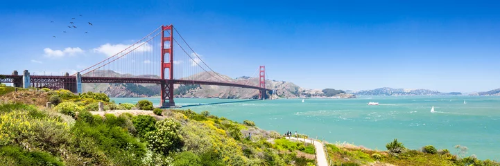 Keuken spatwand met foto Golden Gate Bridge in San Francisco © eyetronic