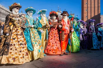 Foto auf Alu-Dibond Colorful carnival masks at a traditional festival in Venice, Italy © Tomas Marek