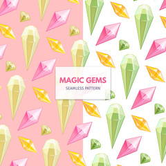 'Magic Gems' seamless pattern