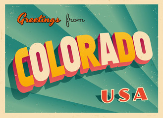 Fototapeta premium Vintage Touristic Greetings from Colorado, USA Postcard - Vector EPS10. Grunge effects can be easily removed for a brand new, clean sign.