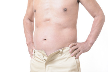 Naklejka premium 太った男性のお腹