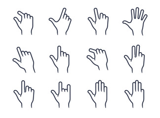 Gesture icons for mobile applications. User interface icon set.