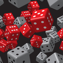 Red Grey Dice Seamless Pattern