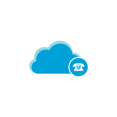 Cloud computing icon, telephone icon
