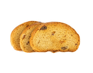 toast, dried bread sweet on white background
